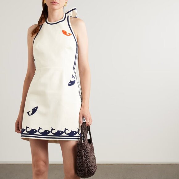 Alemais Marine printed cotton minidress - Picture 3 of 13